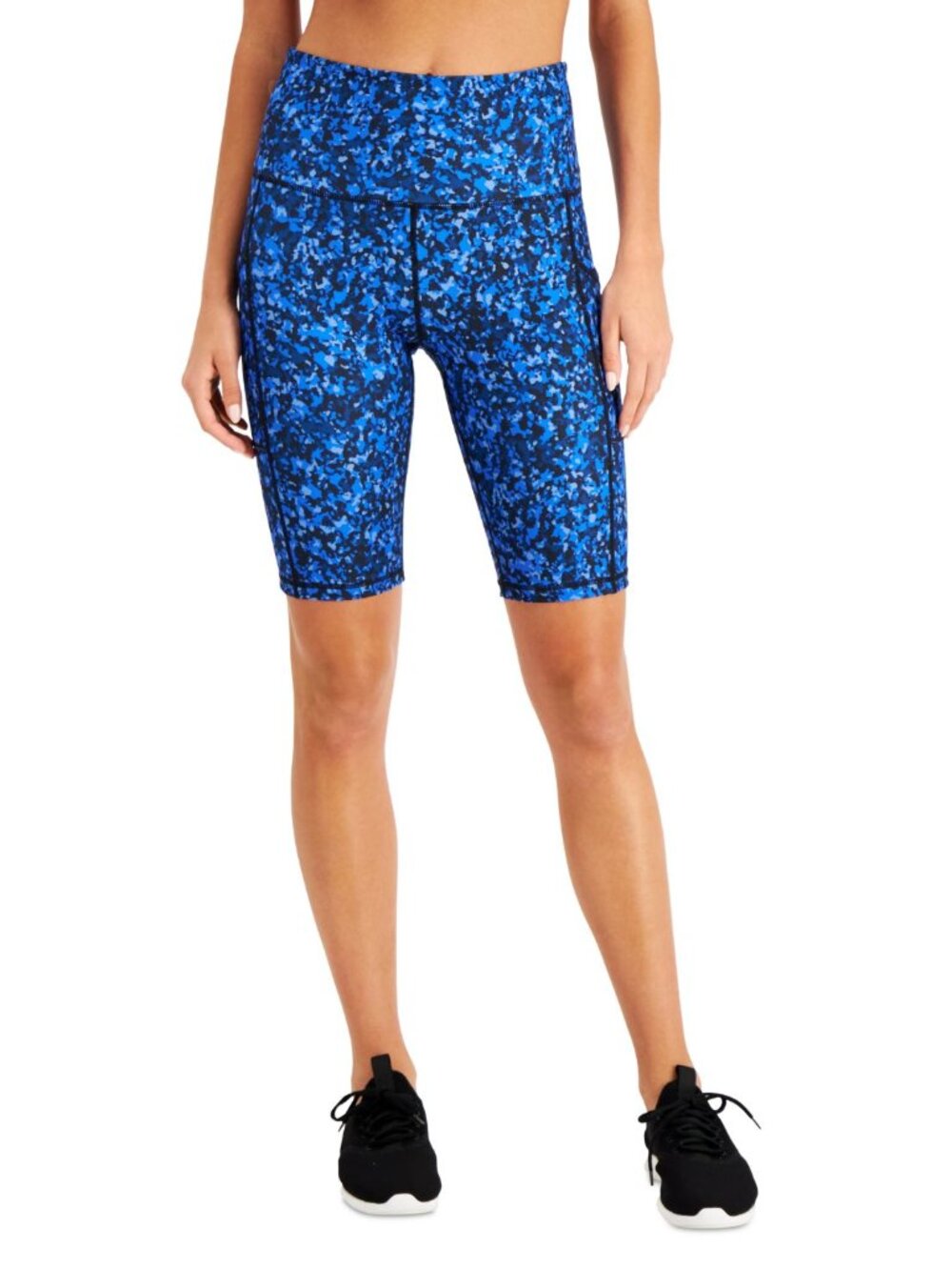 Ideology Womens Activewear Speckled Bike Shorts